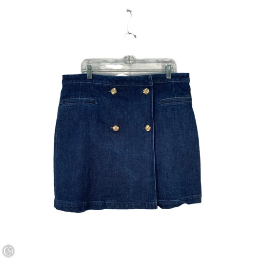 Skirt Mini & Short By Ann Taylor In Blue Denim, Size: 14