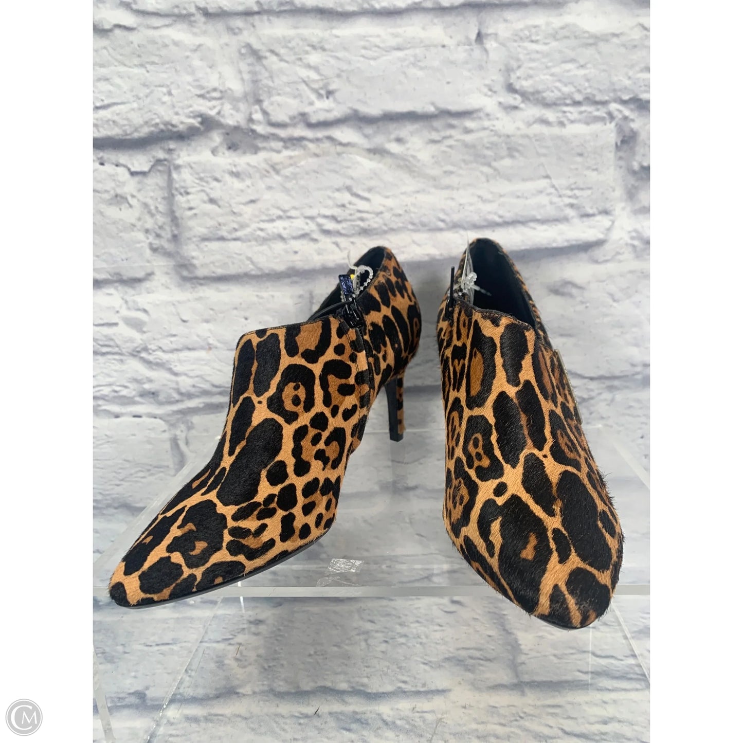 Boots Ankle Heels By Calvin Klein In Animal Print, Size: 8