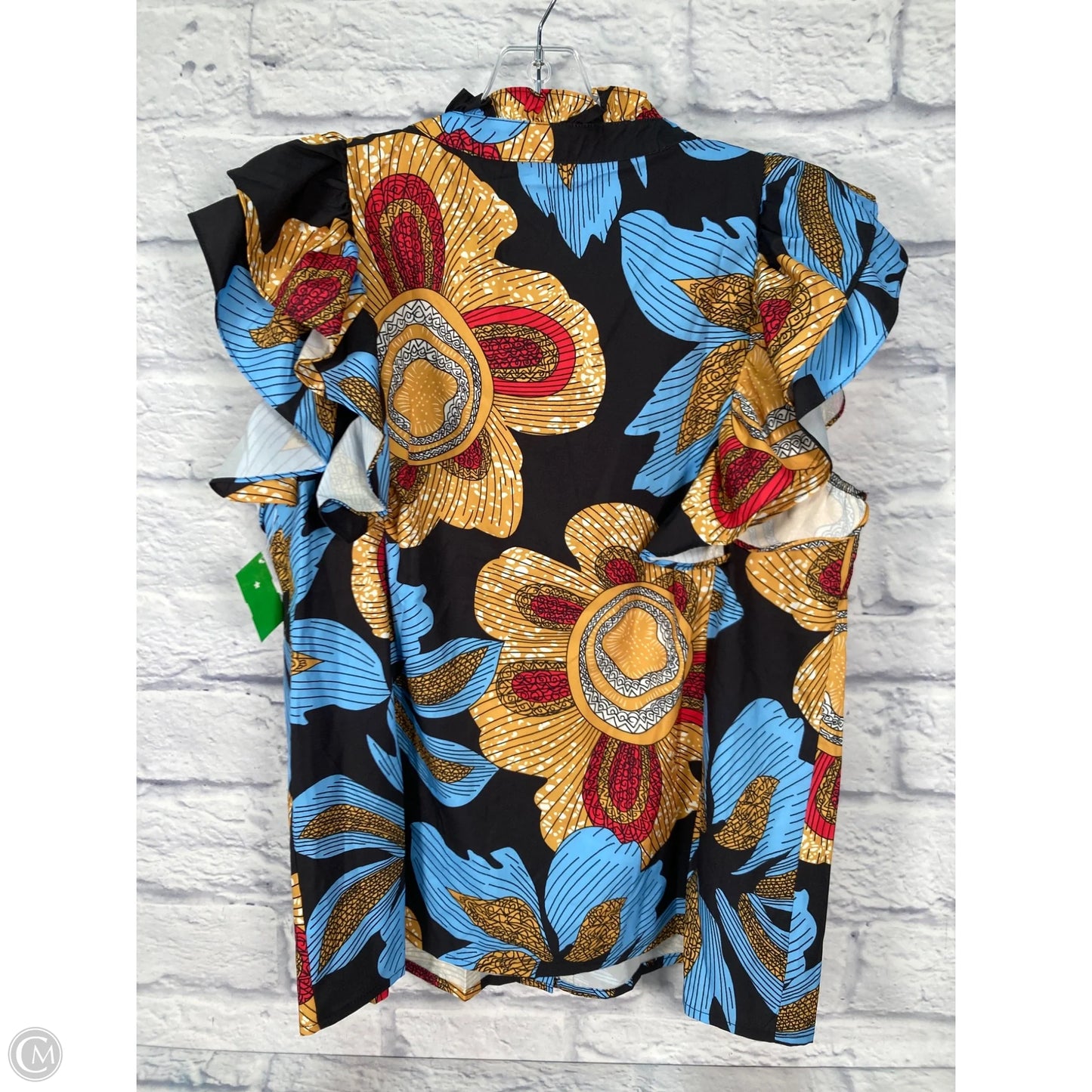 Top Short Sleeve By Clothes Mentor In Black & Blue, Size: M