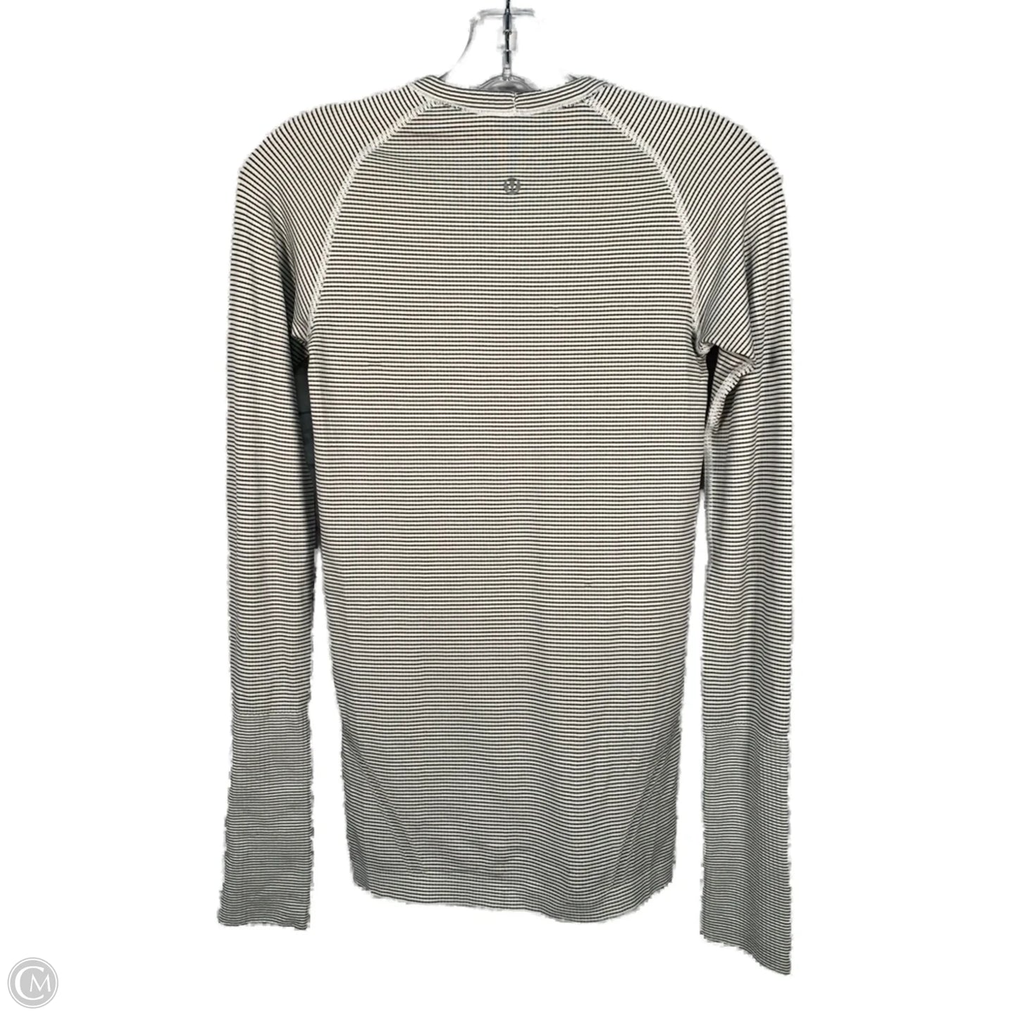 Athletic Top Long Sleeve Crewneck By Lululemon In Black & White, Size: S