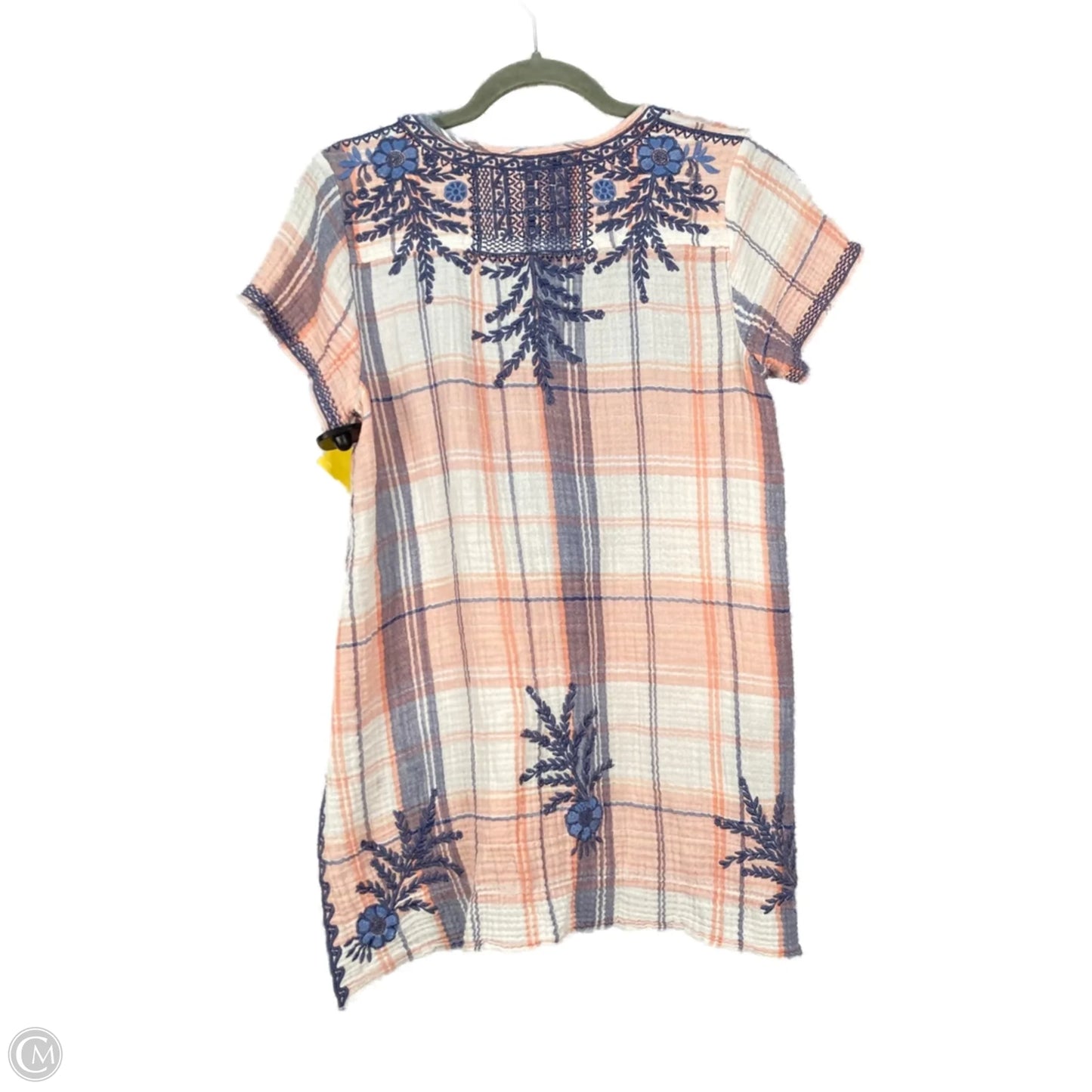 Top Short Sleeve By Johnny Was In Blue & Orange, Size: M