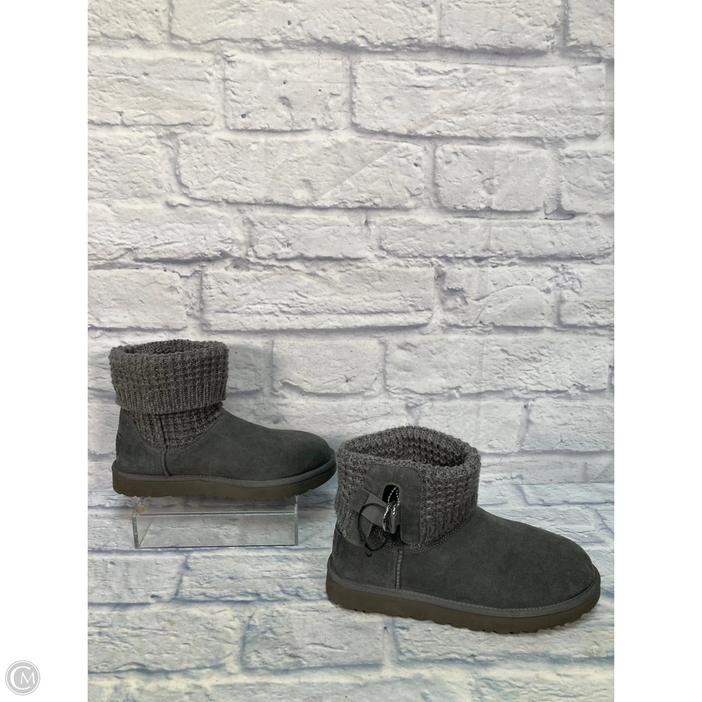 Boots Designer By Ugg In Grey, Size: 11