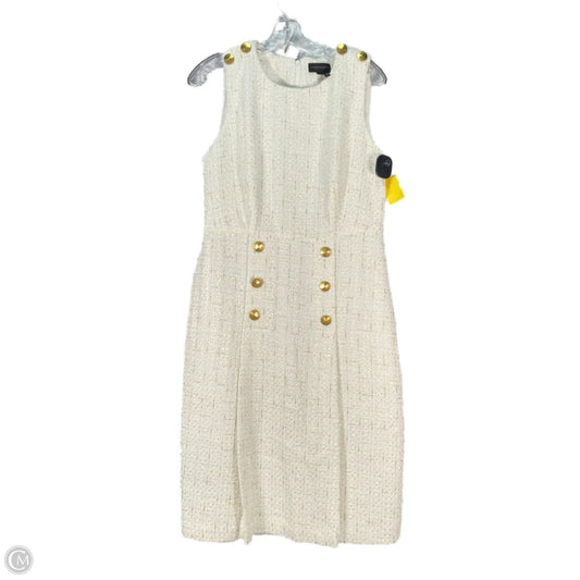 Dress Sweater By Donna Karan In Gold & White, Size: M