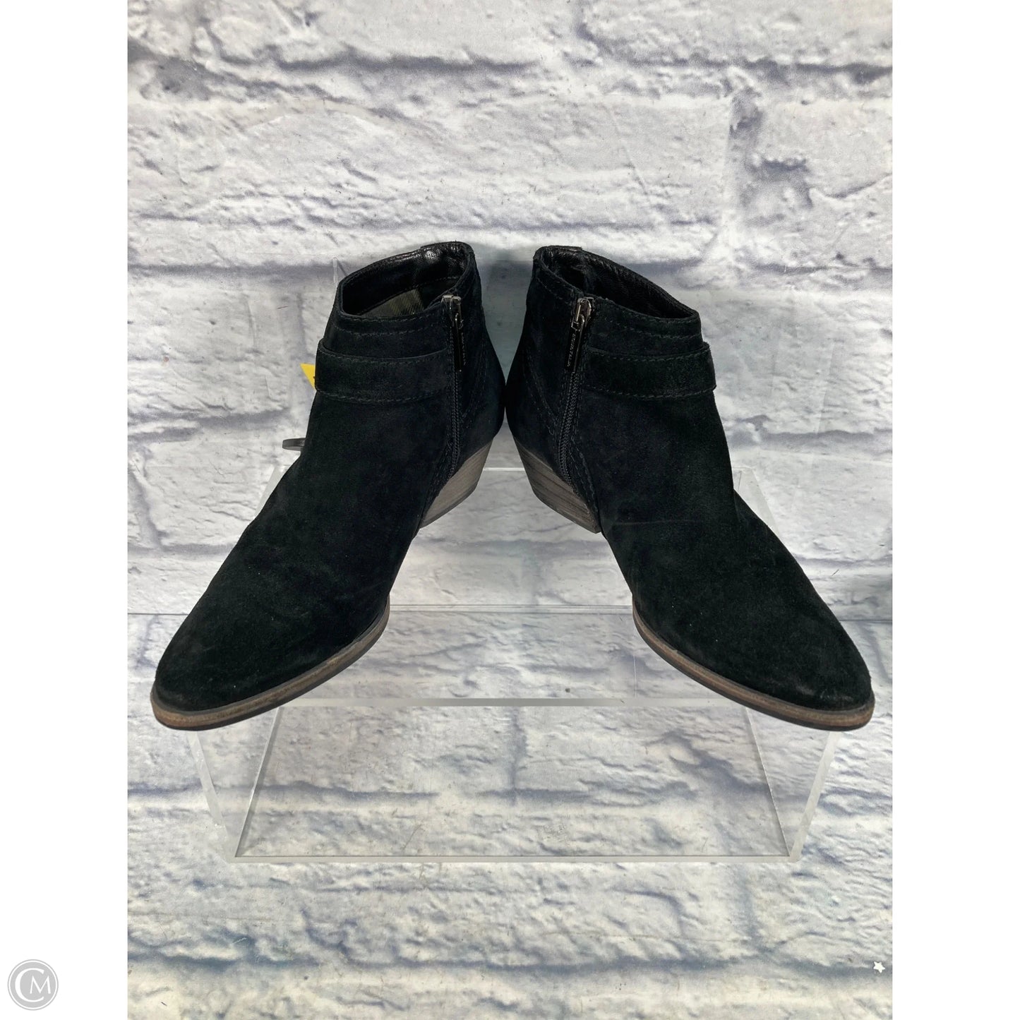 Boots Ankle Heels By Clothes Mentor In Black, Size: 7.5