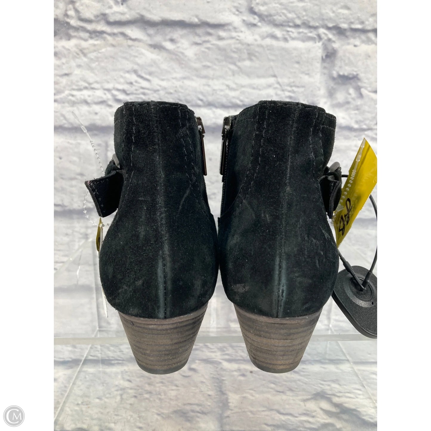 Boots Ankle Heels By Clothes Mentor In Black, Size: 7.5