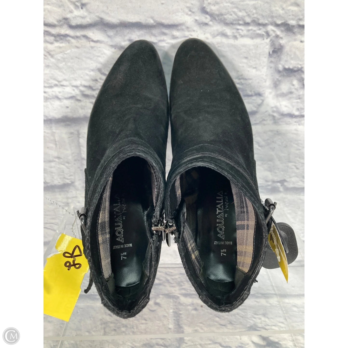 Boots Ankle Heels By Clothes Mentor In Black, Size: 7.5