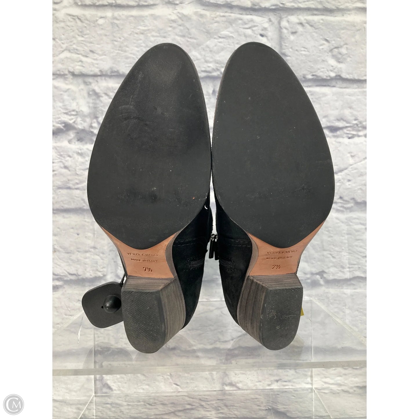 Boots Ankle Heels By Clothes Mentor In Black, Size: 7.5