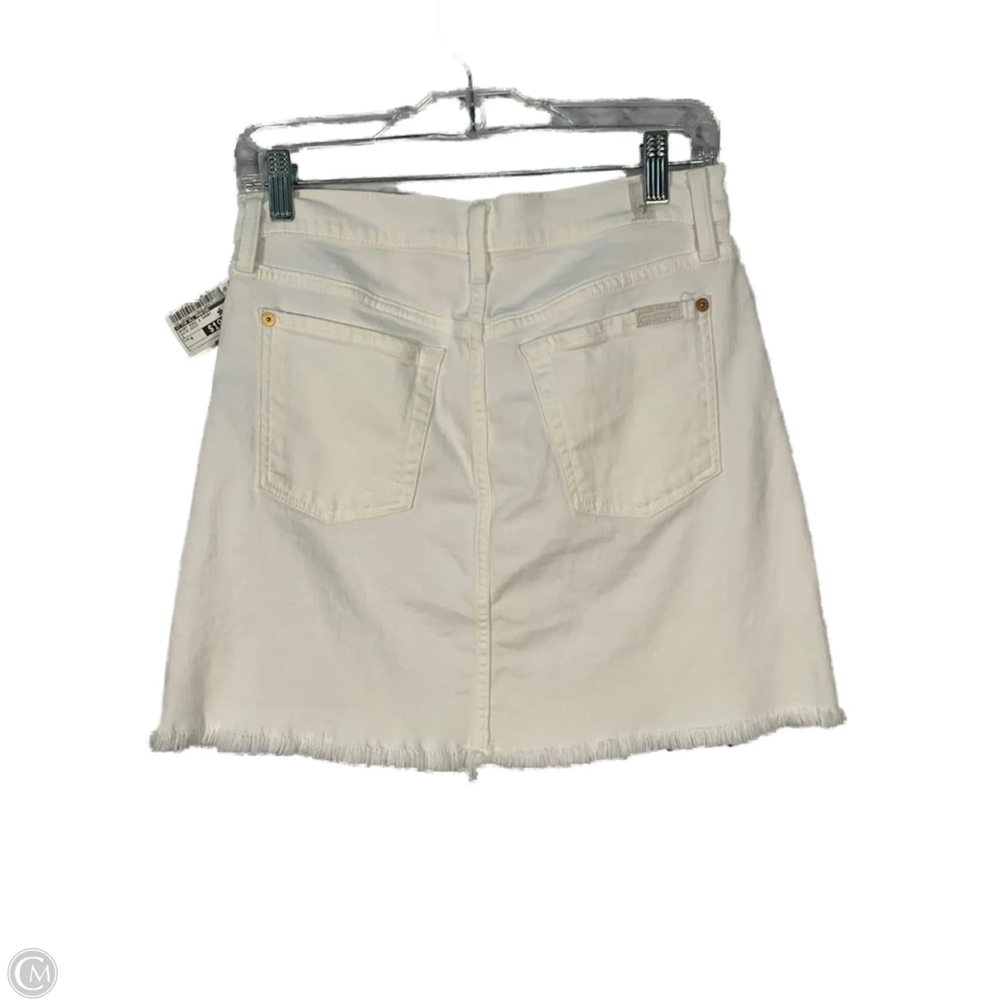 Skirt Mini & Short By 7 For All Mankind In White Denim, Size: 4