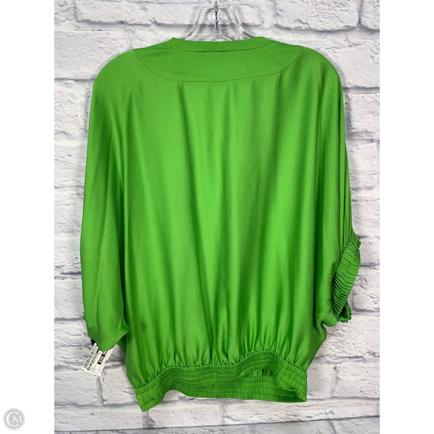 Top 3/4 Sleeve Designer By Diane Von Furstenberg In Green, Size: S