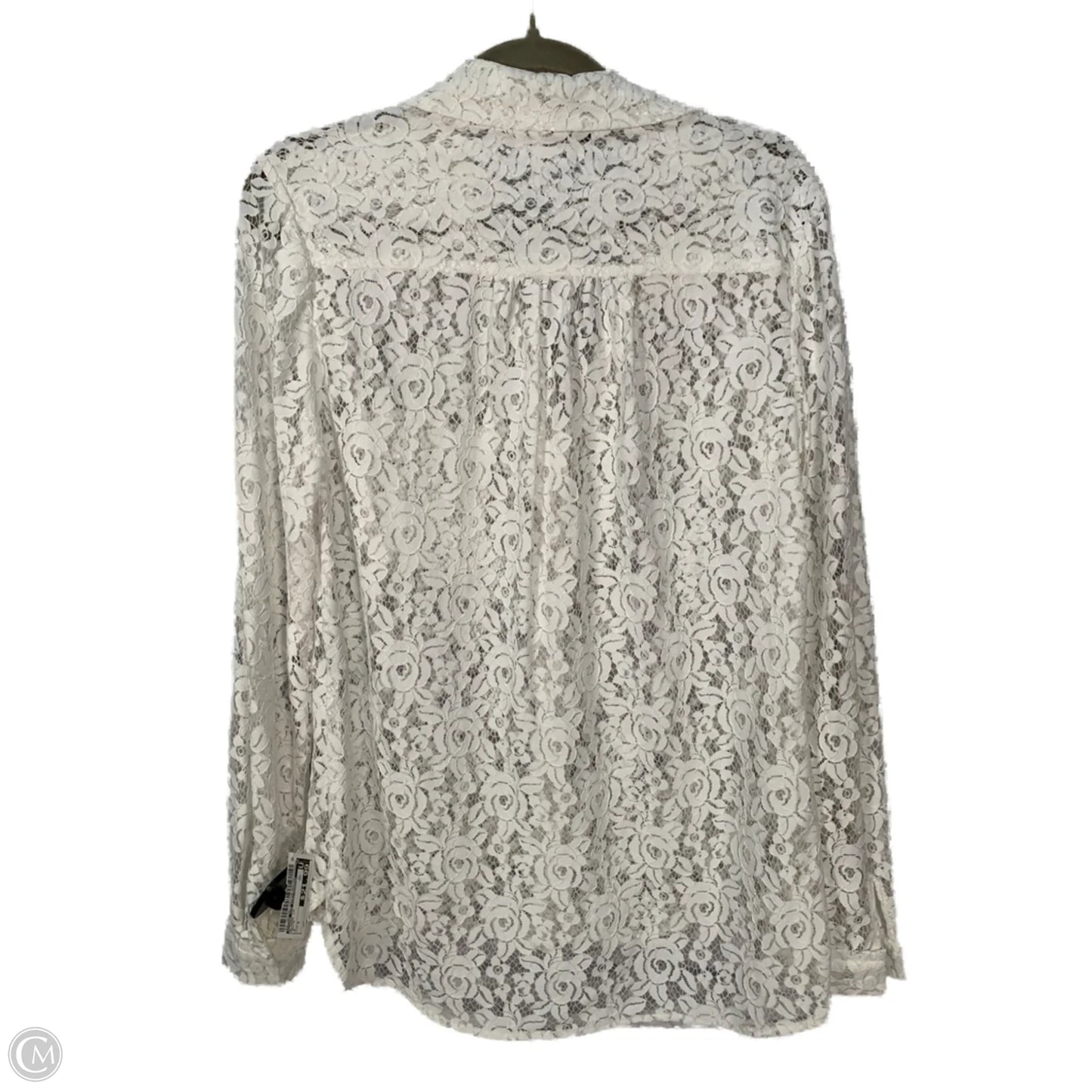Blouse Long Sleeve By Diane Von Furstenberg In White, Size: S