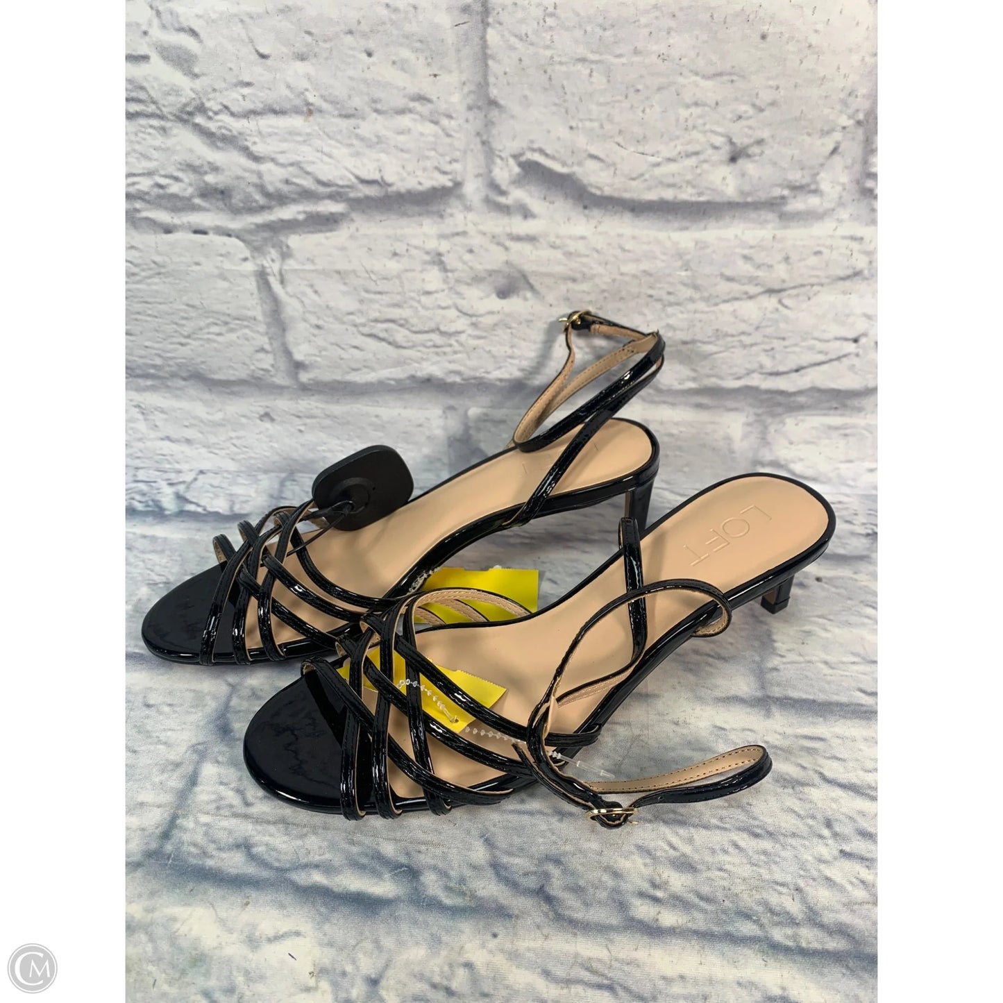 Sandals Heels Kitten By Loft In Black, Size: 8