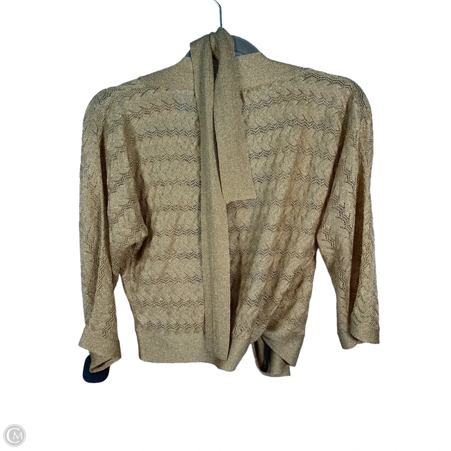 Top 3/4 Sleeve Designer By Diane Von Furstenberg In Gold, Size: M