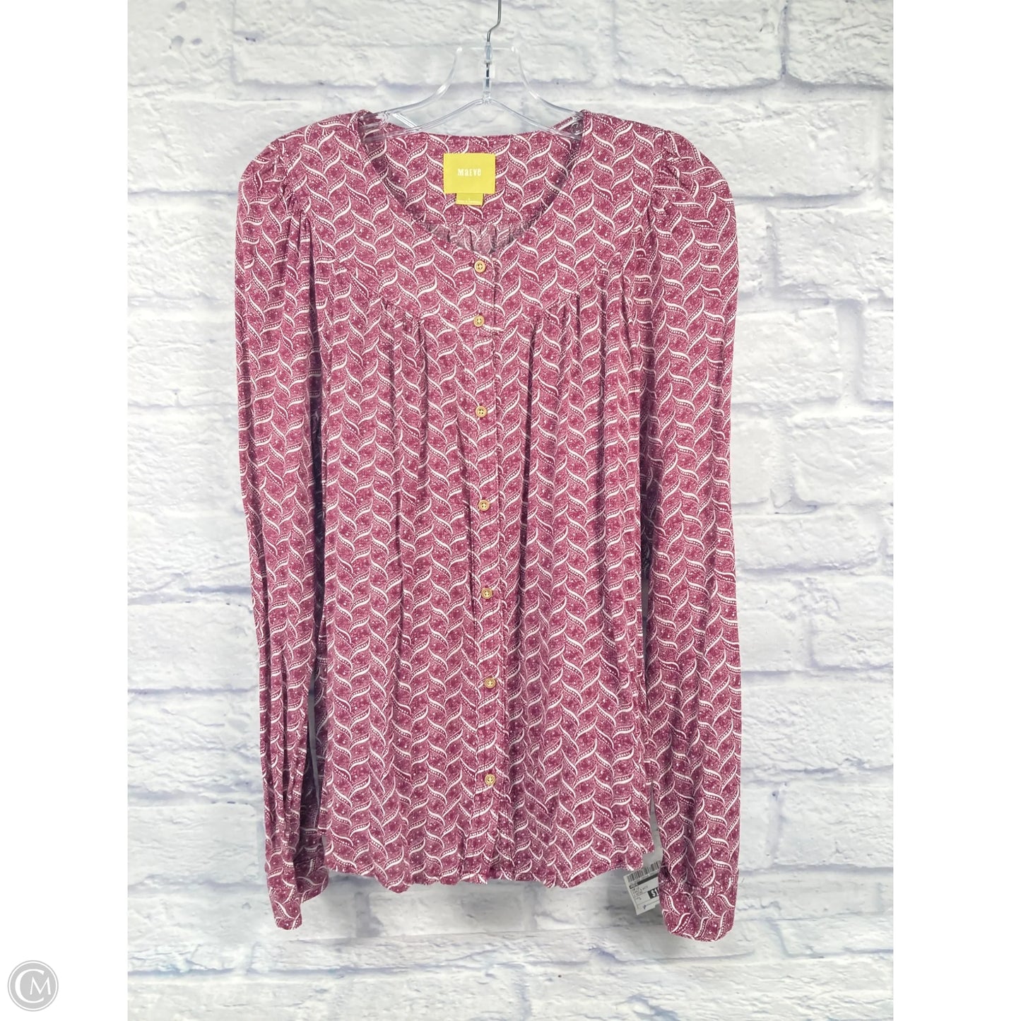 Top Long Sleeve By Maeve In Purple & White, Size: L