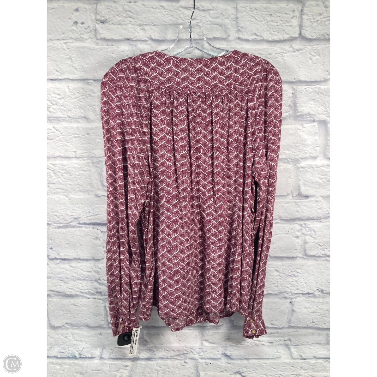 Top Long Sleeve By Maeve In Purple & White, Size: L