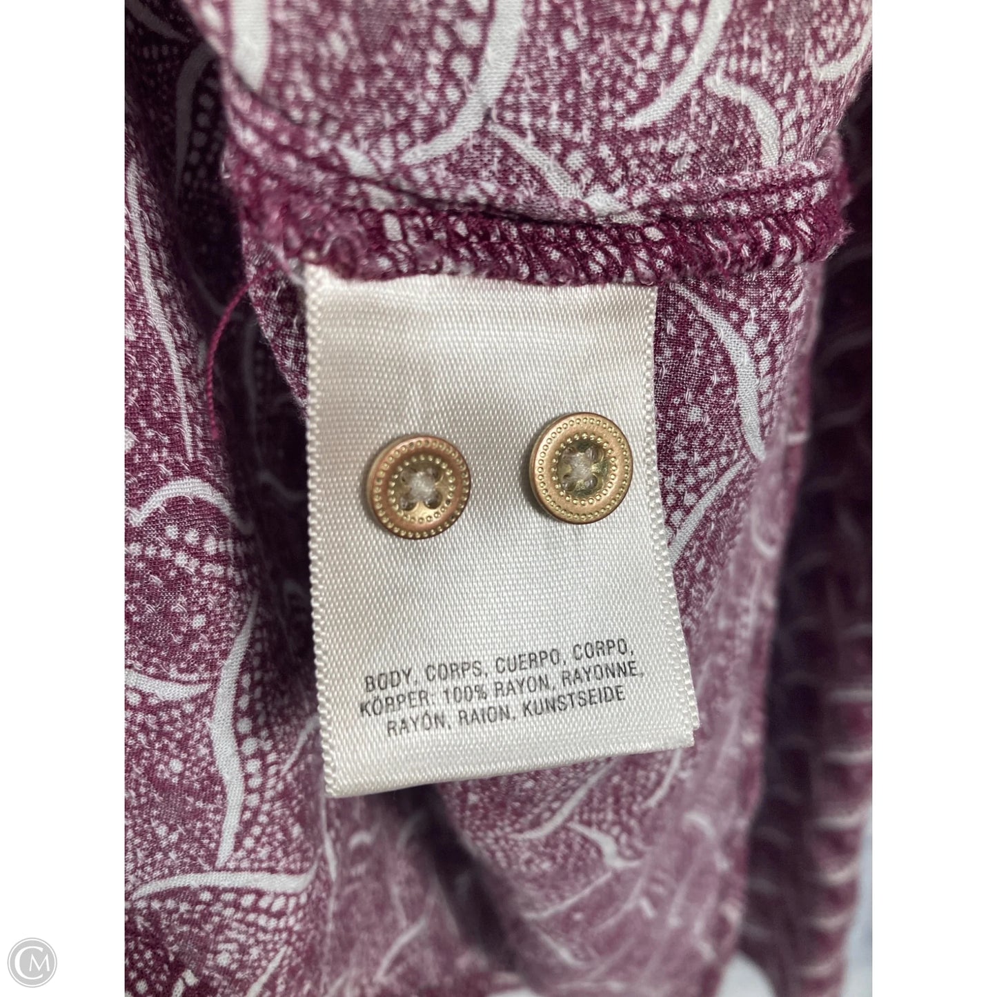 Top Long Sleeve By Maeve In Purple & White, Size: L