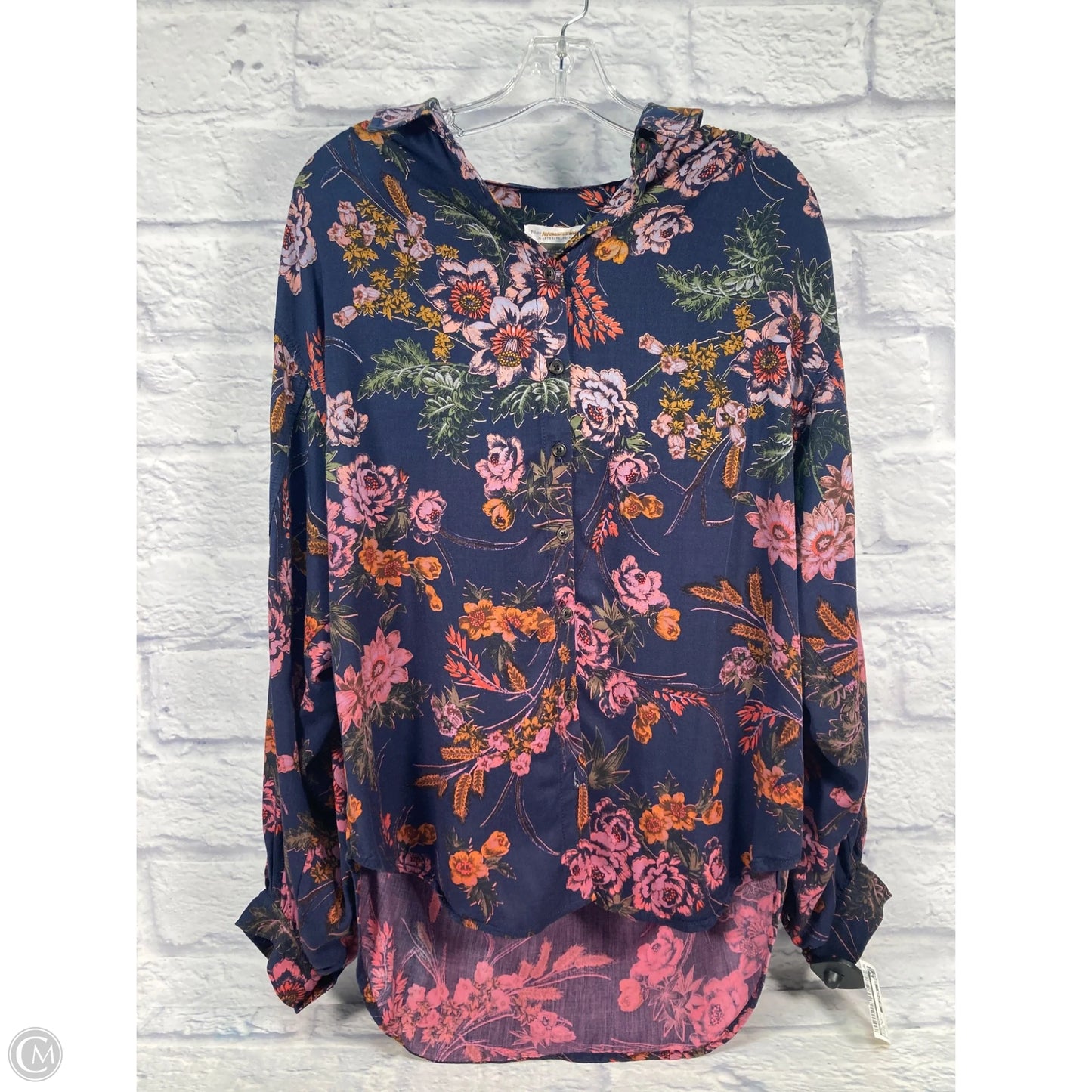 Top Long Sleeve By Pilcro In Blue & Pink, Size: M