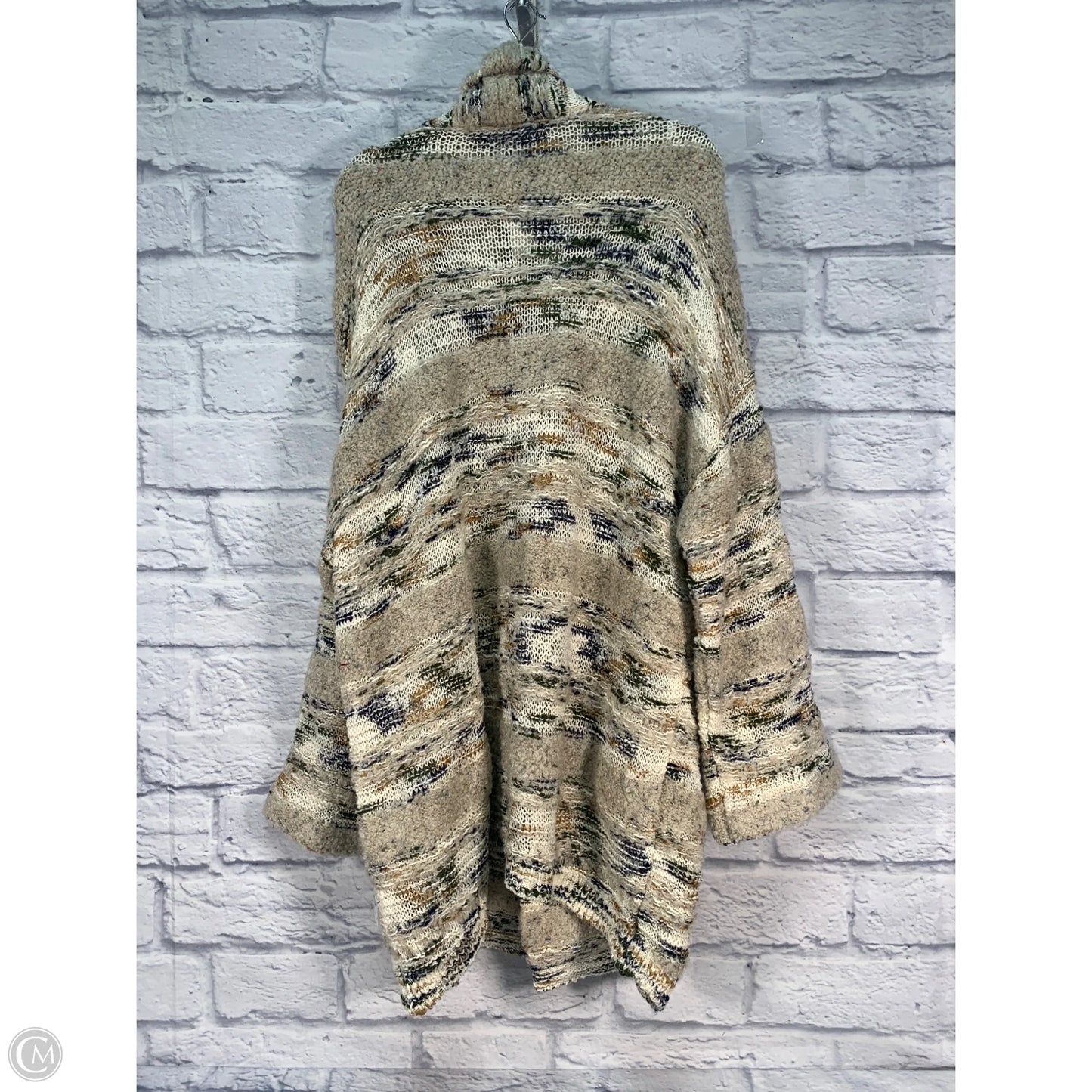 Sweater Cardigan By Moth In Cream & Green, Size: M