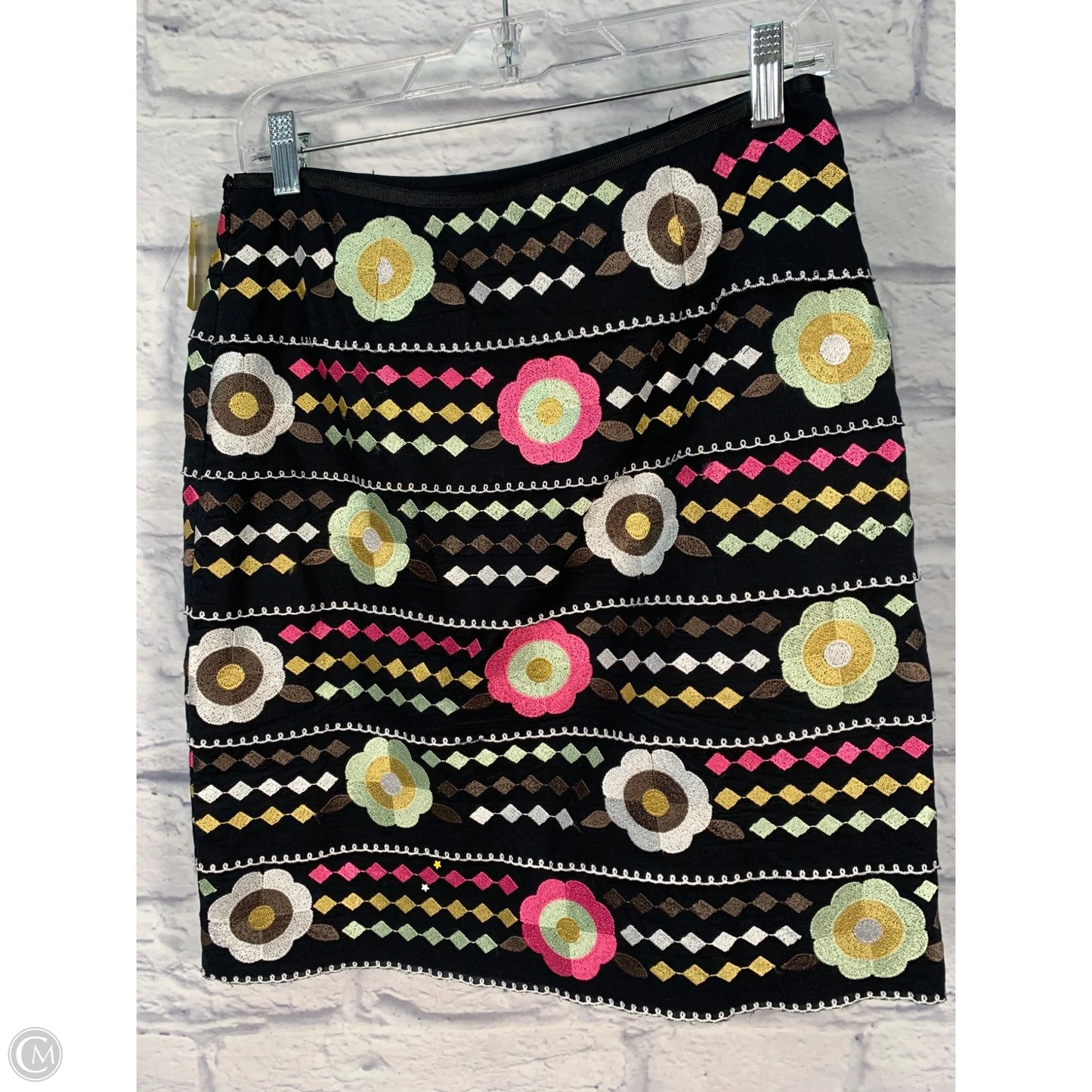 Skirt Midi By Etcetra In Black & Pink, Size: 4