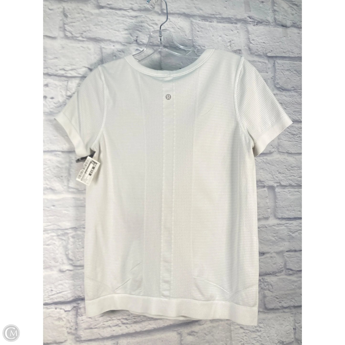 Athletic Top Short Sleeve By Lululemon In Grey, Size: S