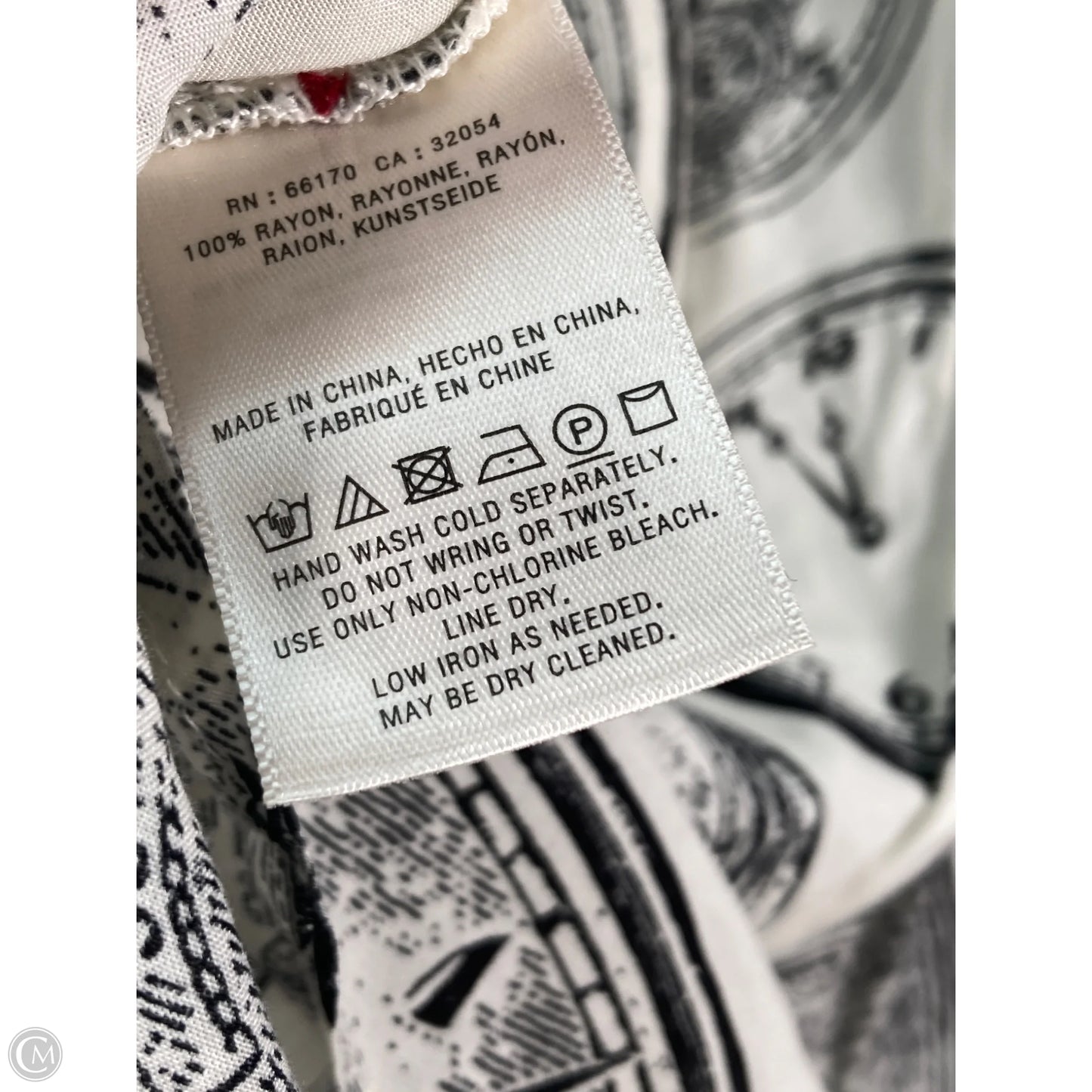 Blouse Long Sleeve By Anthropologie In Black & Cream, Size: S