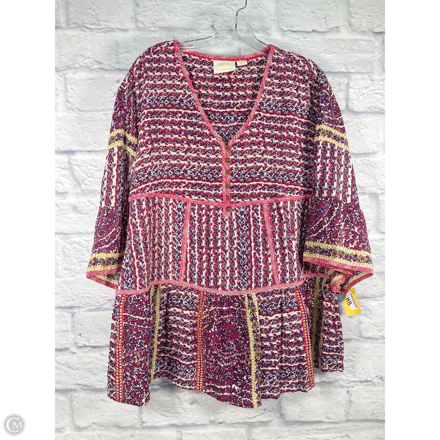 Tunic Long Sleeve By Maeve In Blue & Pink, Size: S