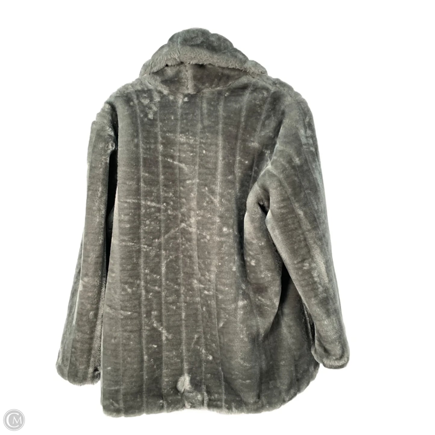 Jacket Faux Fur & Sherpa By Clothes Mentor In Grey, Size: L