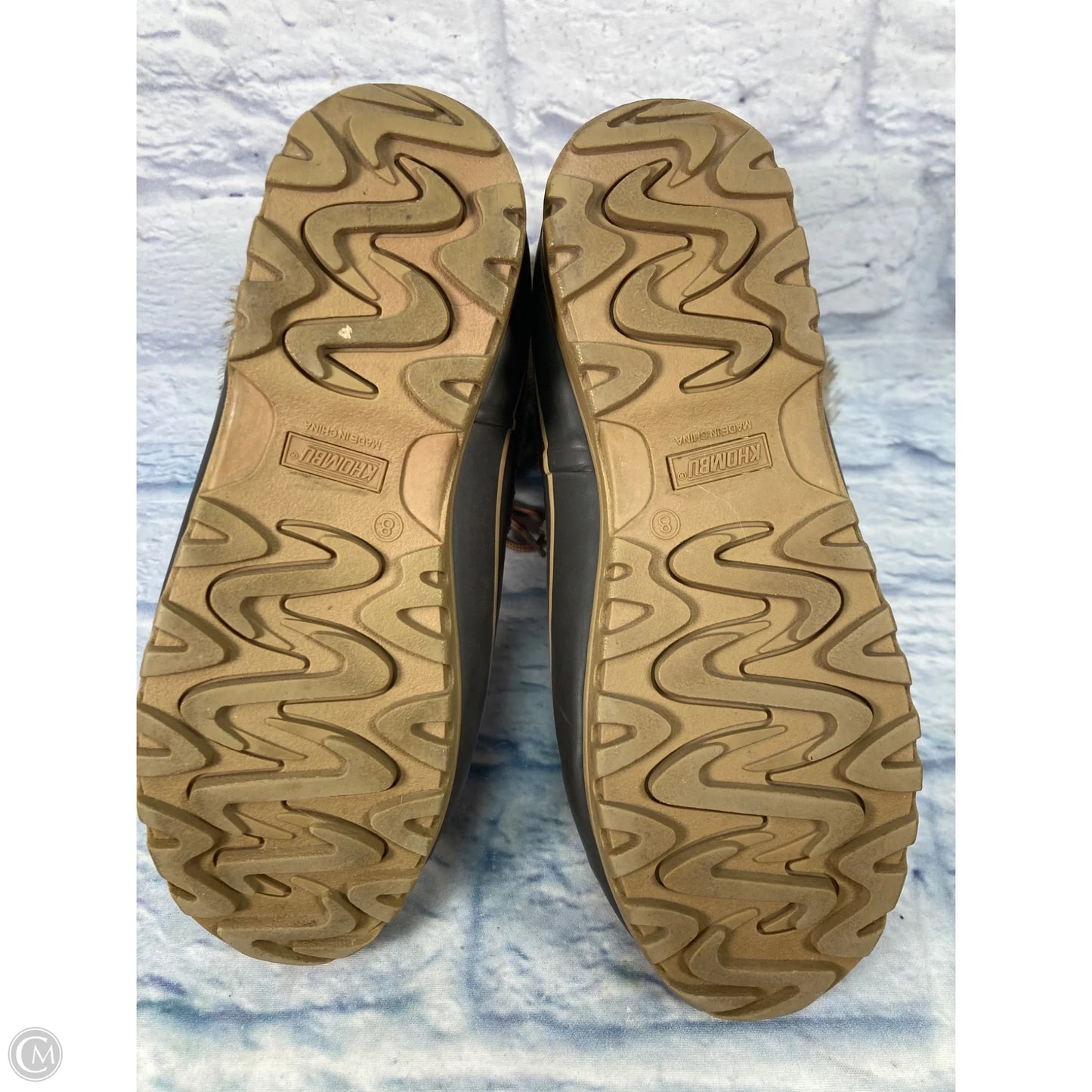 Boots Snow By Khombu In Brown & Cream, Size: 8