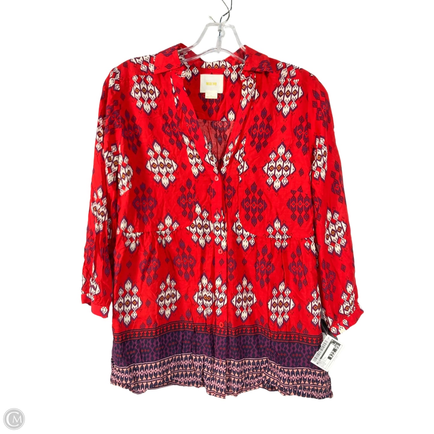 Tunic Long Sleeve By Maeve In Purple & Red, Size: S