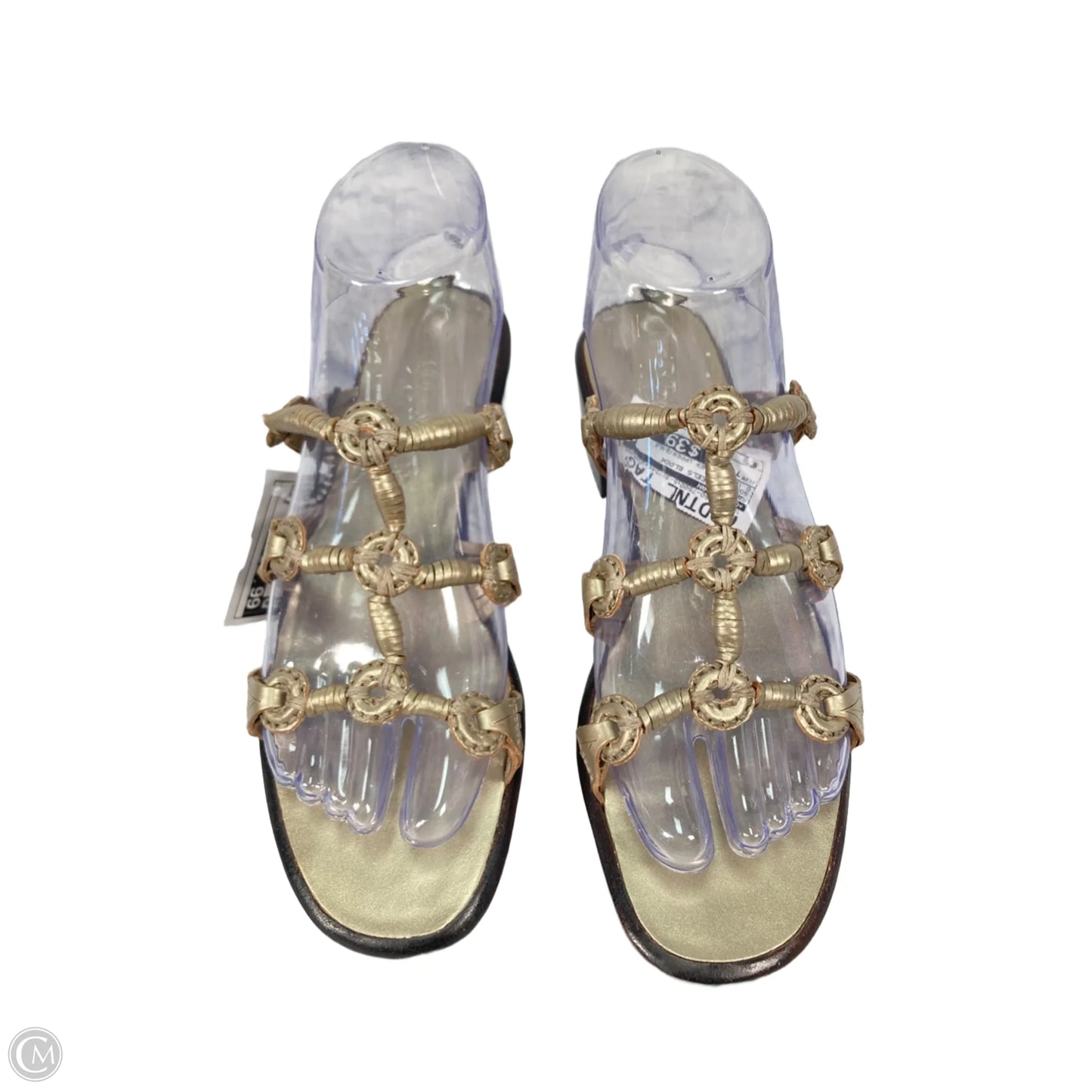 Sandals Heels Block By Cole-haan In Gold, Size: 7