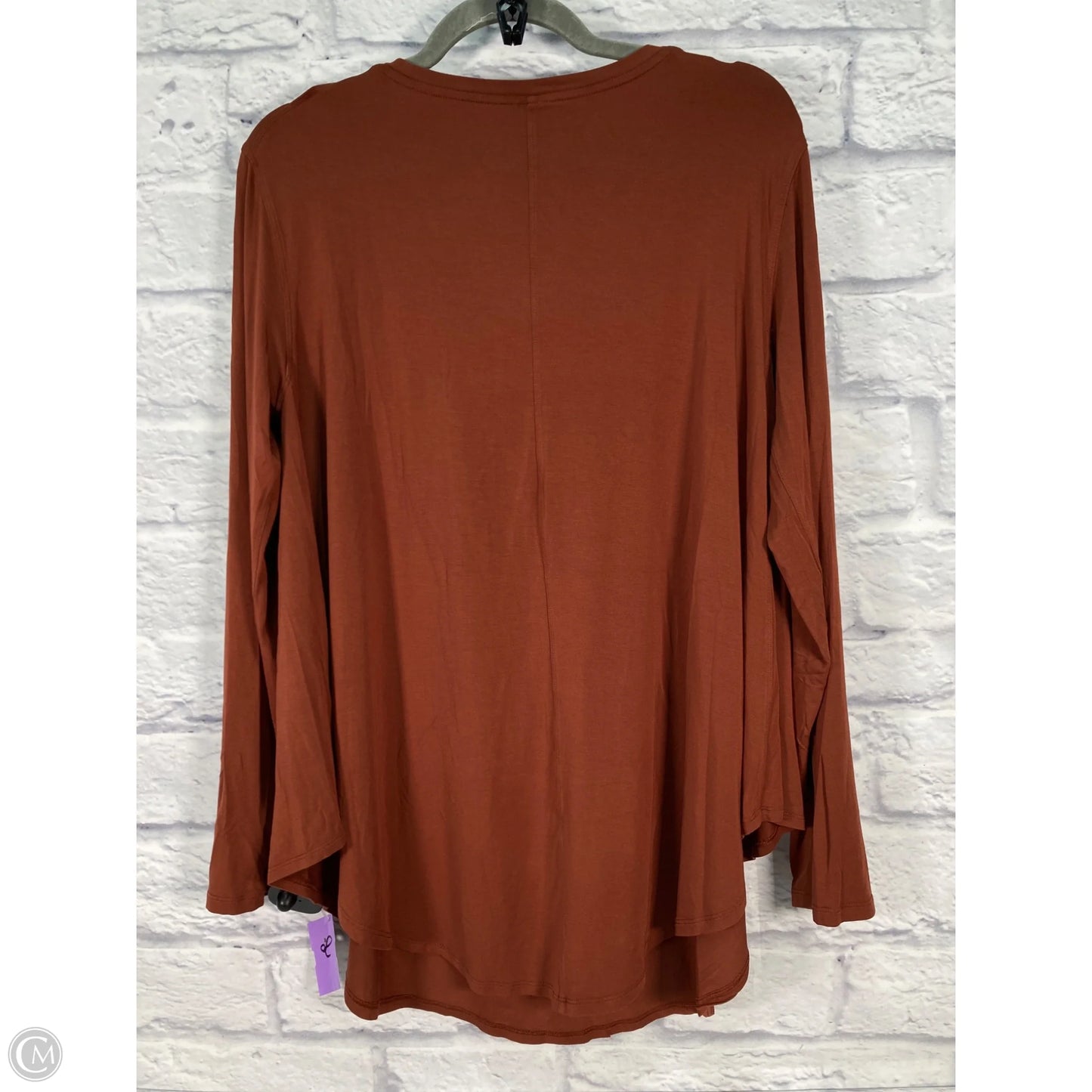 Athletic Top Long Sleeve Collar By Lululemon In Brown, Size: M