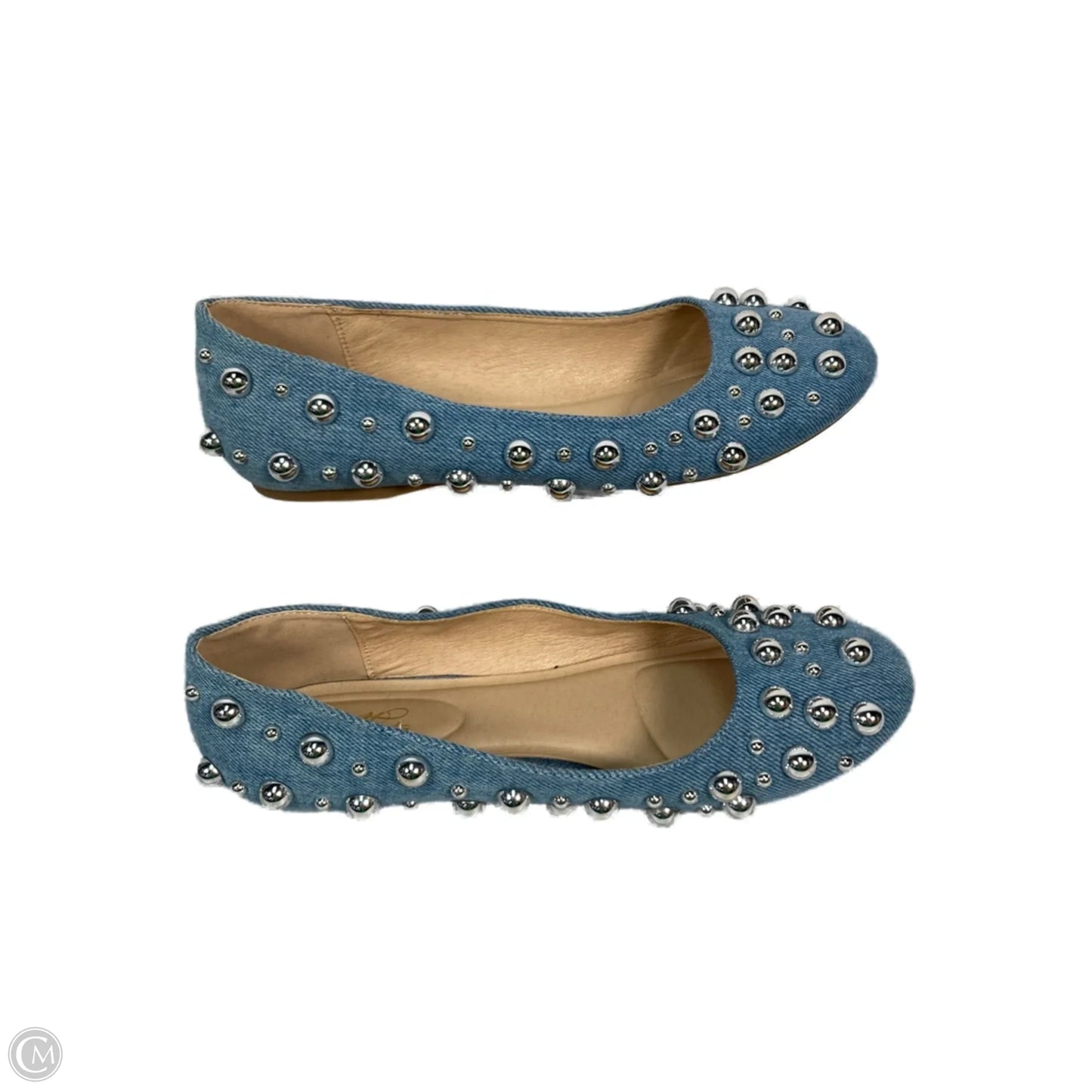 Shoes Flats By Clothes Mentor In Blue & Silver, Size: 8