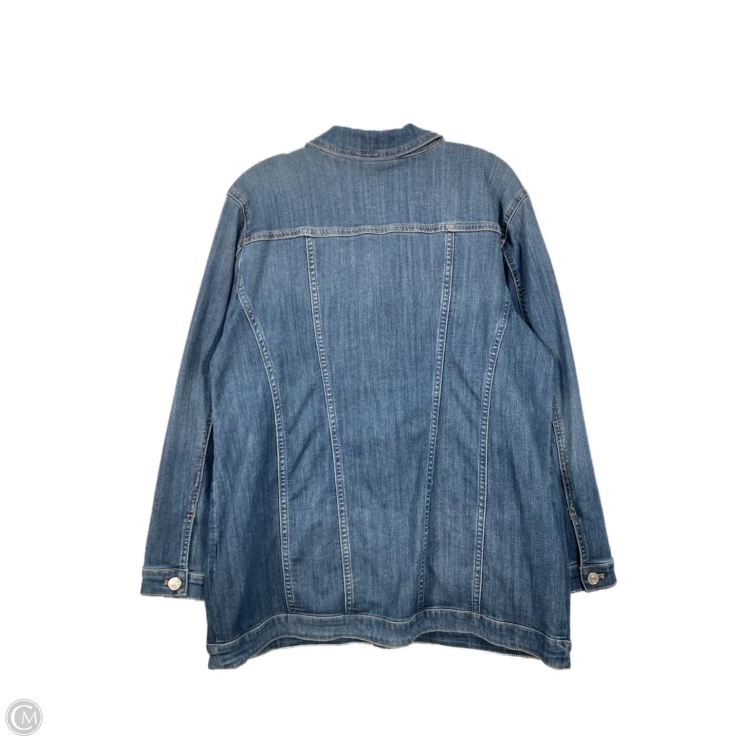 Jacket Denim By Chicos In Blue Denim, Size: L