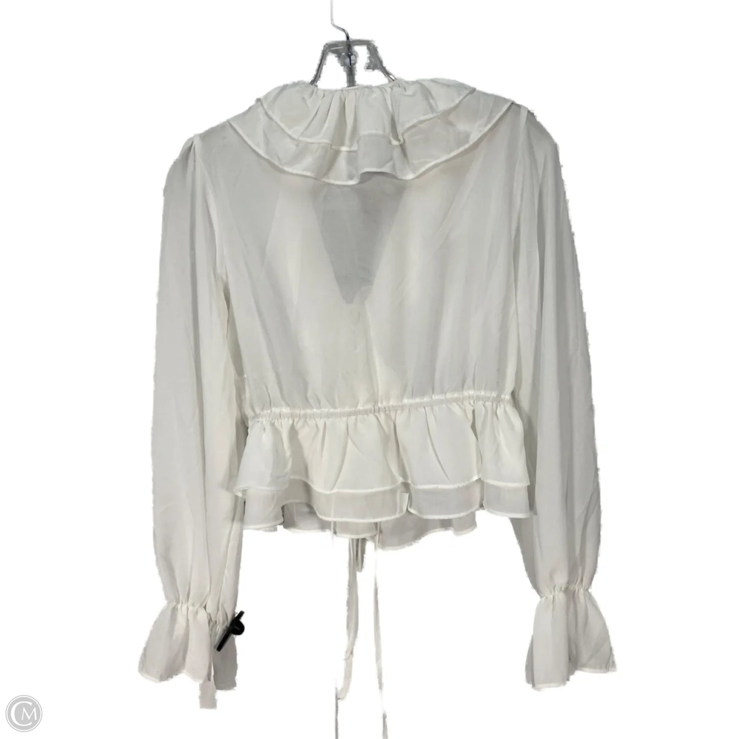 Blouse Long Sleeve By Clothes Mentor In White, Size: S