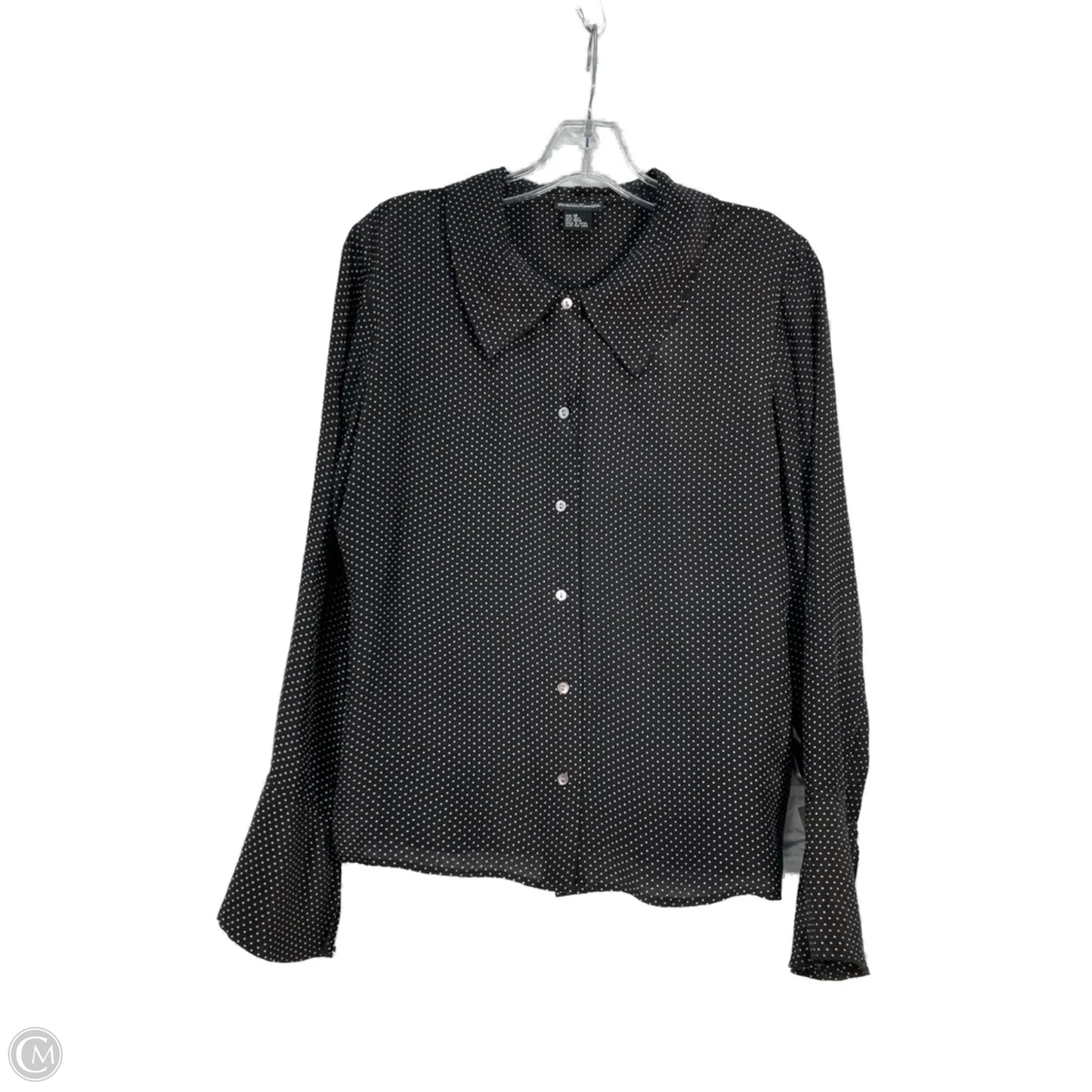 Blouse Long Sleeve By Willi Smith In Polkadot Pattern, Size: M