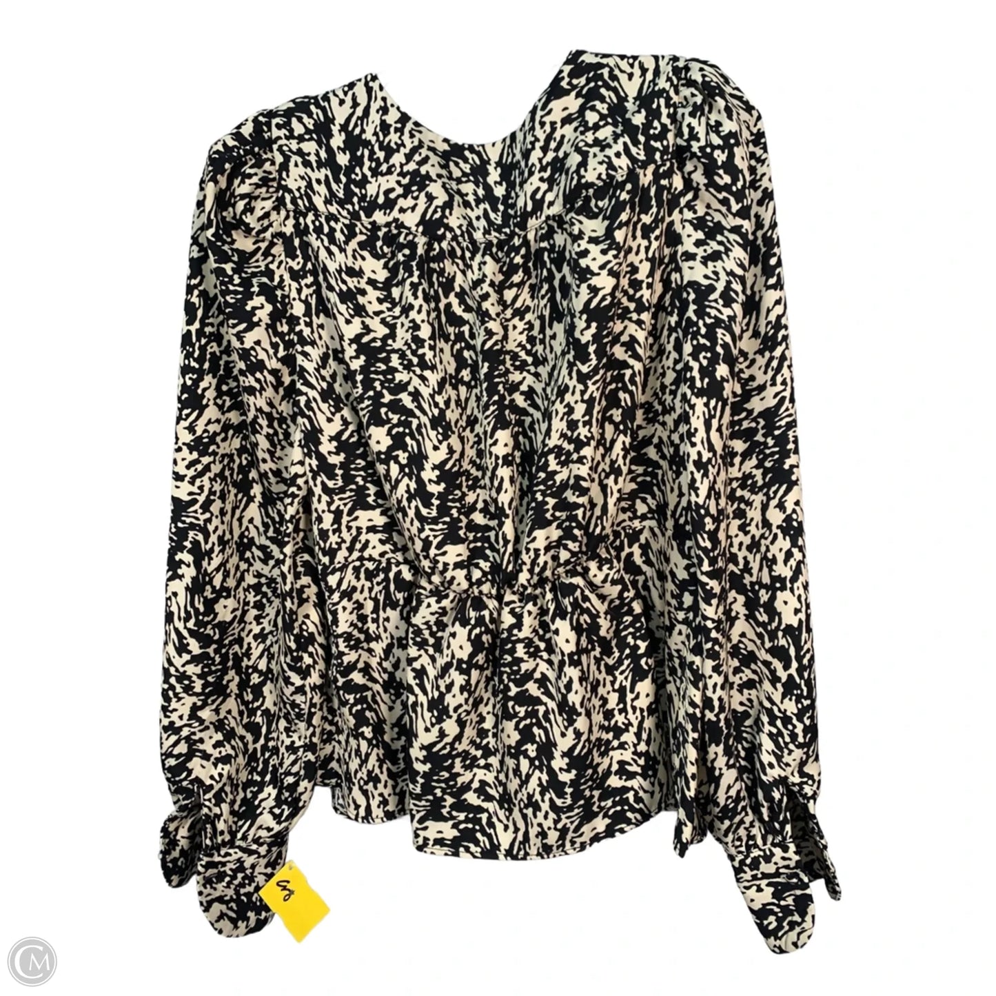 Blouse Long Sleeve By Gibson And Latimer In Black & Cream, Size: S