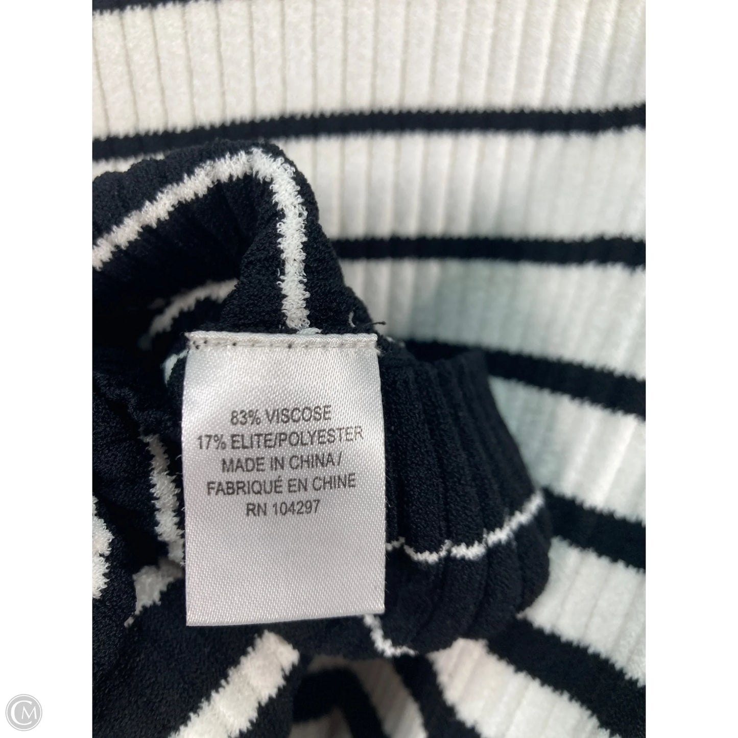 Top Long Sleeve Designer By Milly In Striped Pattern, Size: L