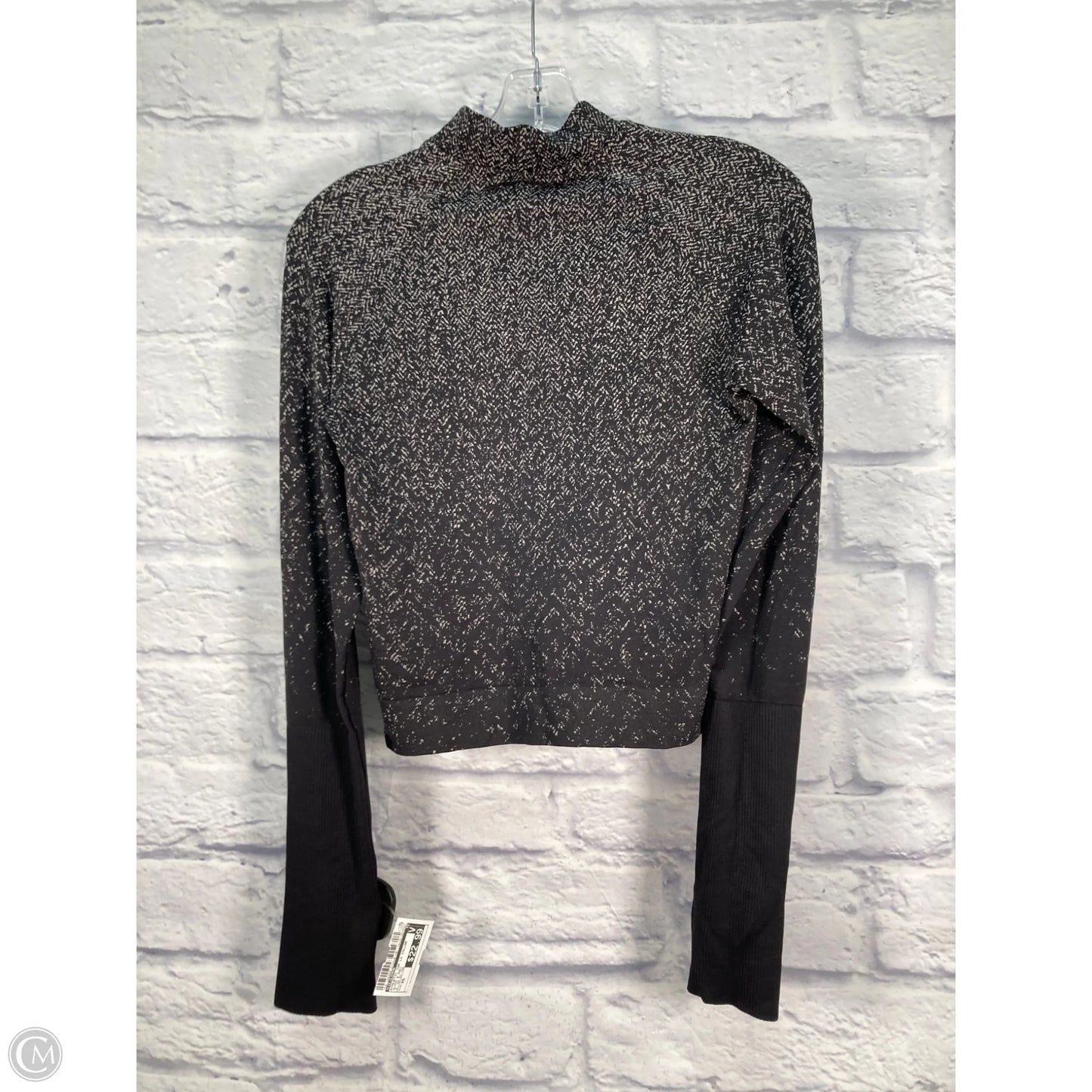 Athletic Top Long Sleeve Collar By Lululemon In Black & Grey, Size: Xs