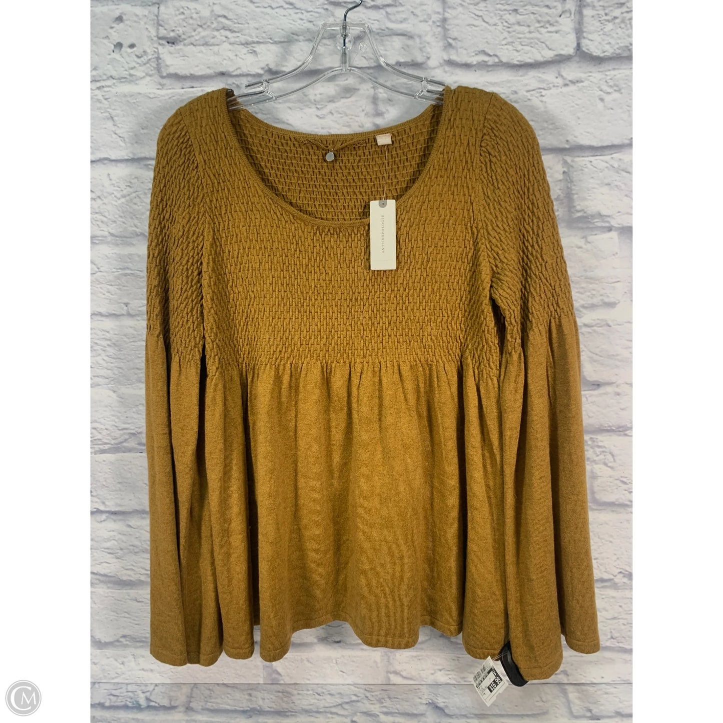 Top Long Sleeve By Knitted And Knotted In Yellow, Size: M