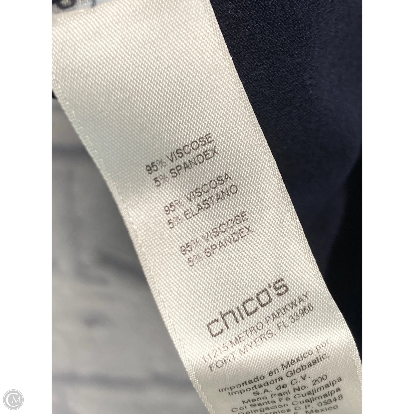 Top 3/4 Sleeve By Chicos In Blue & Brown, Size: L