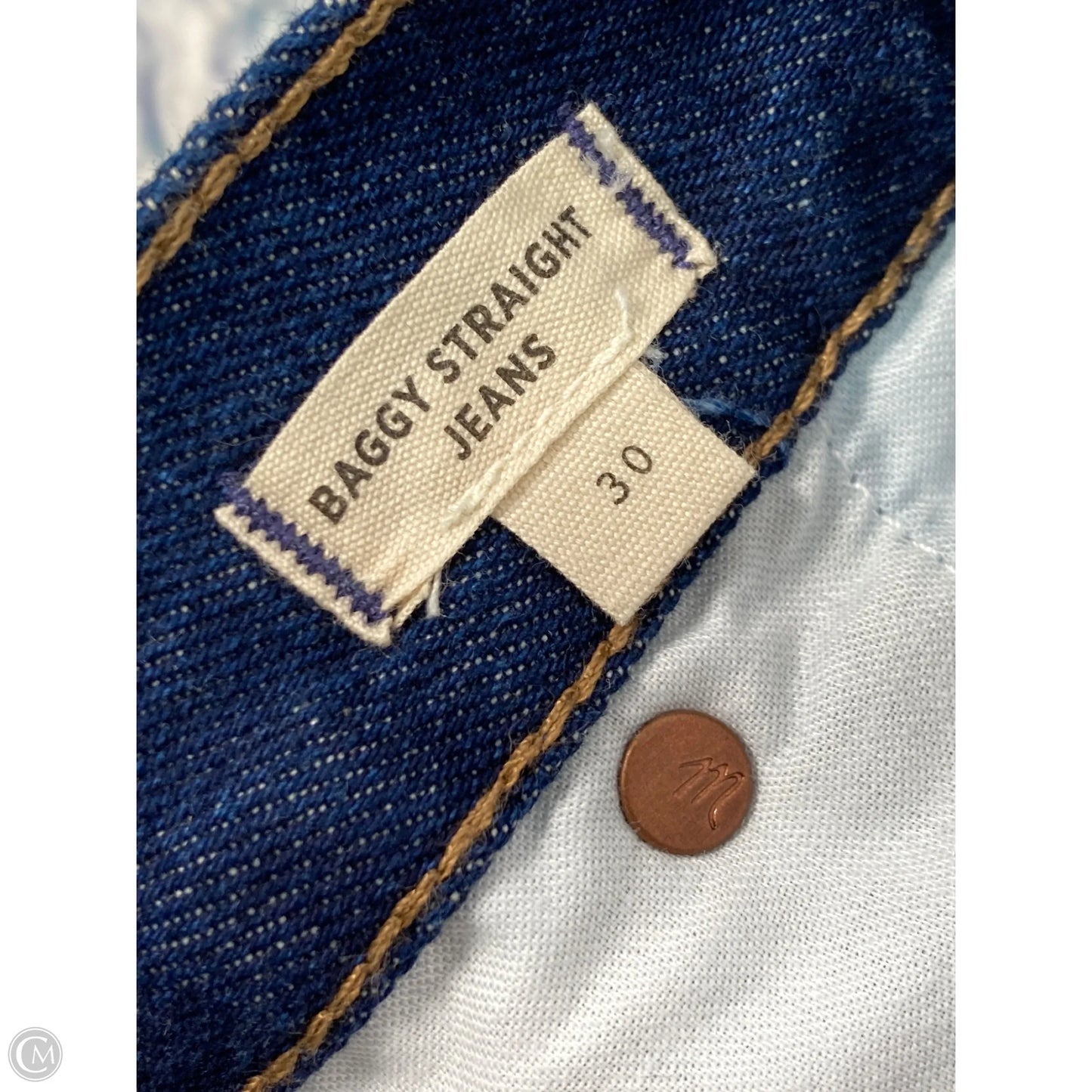 Jeans Straight By Madewell In Blue Denim, Size: 10