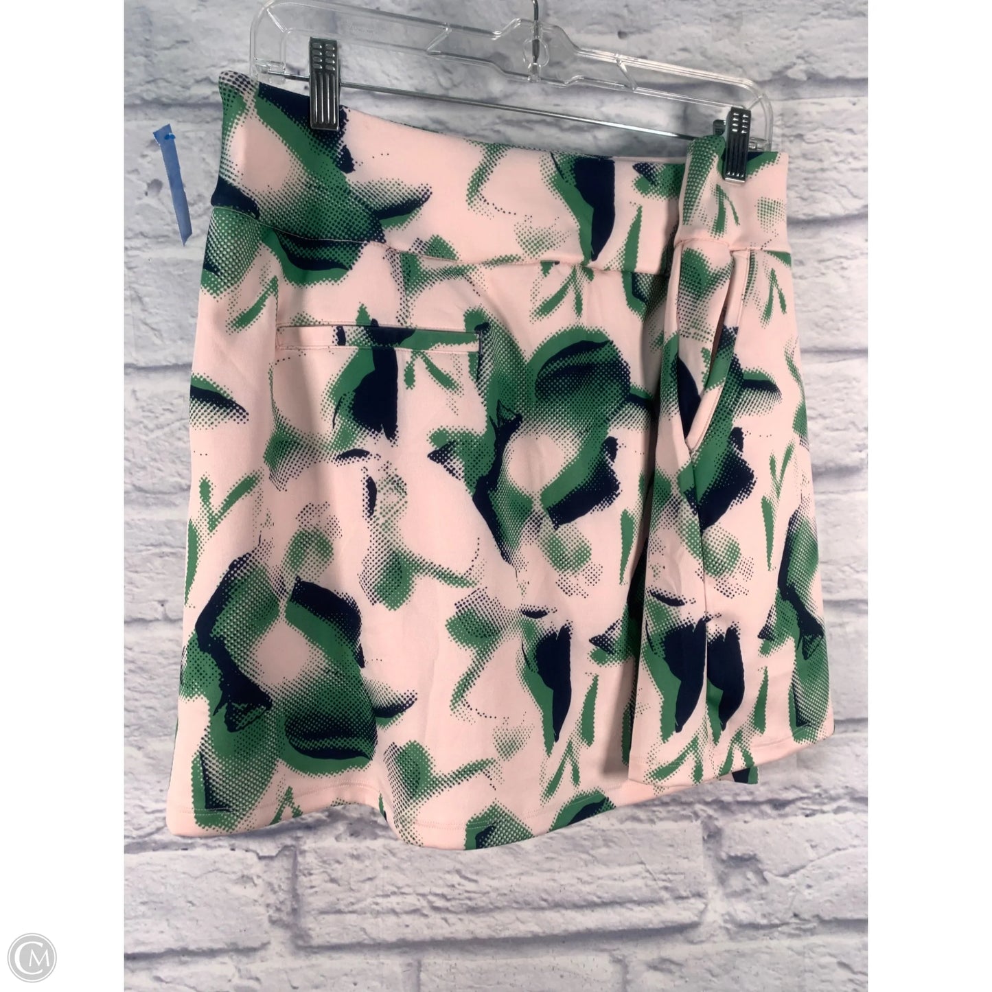 Athletic Skort By Adidas In Green & Pink, Size: Xl