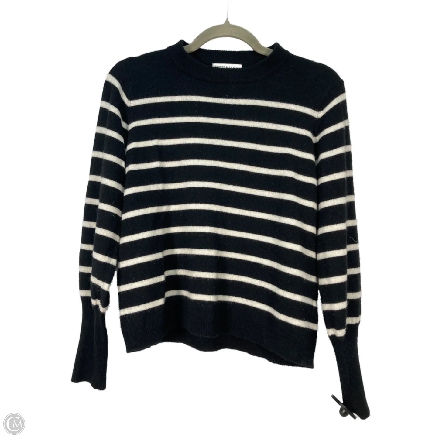 Sweater Cashmere By Clothes Mentor In Black & Cream, Size: M