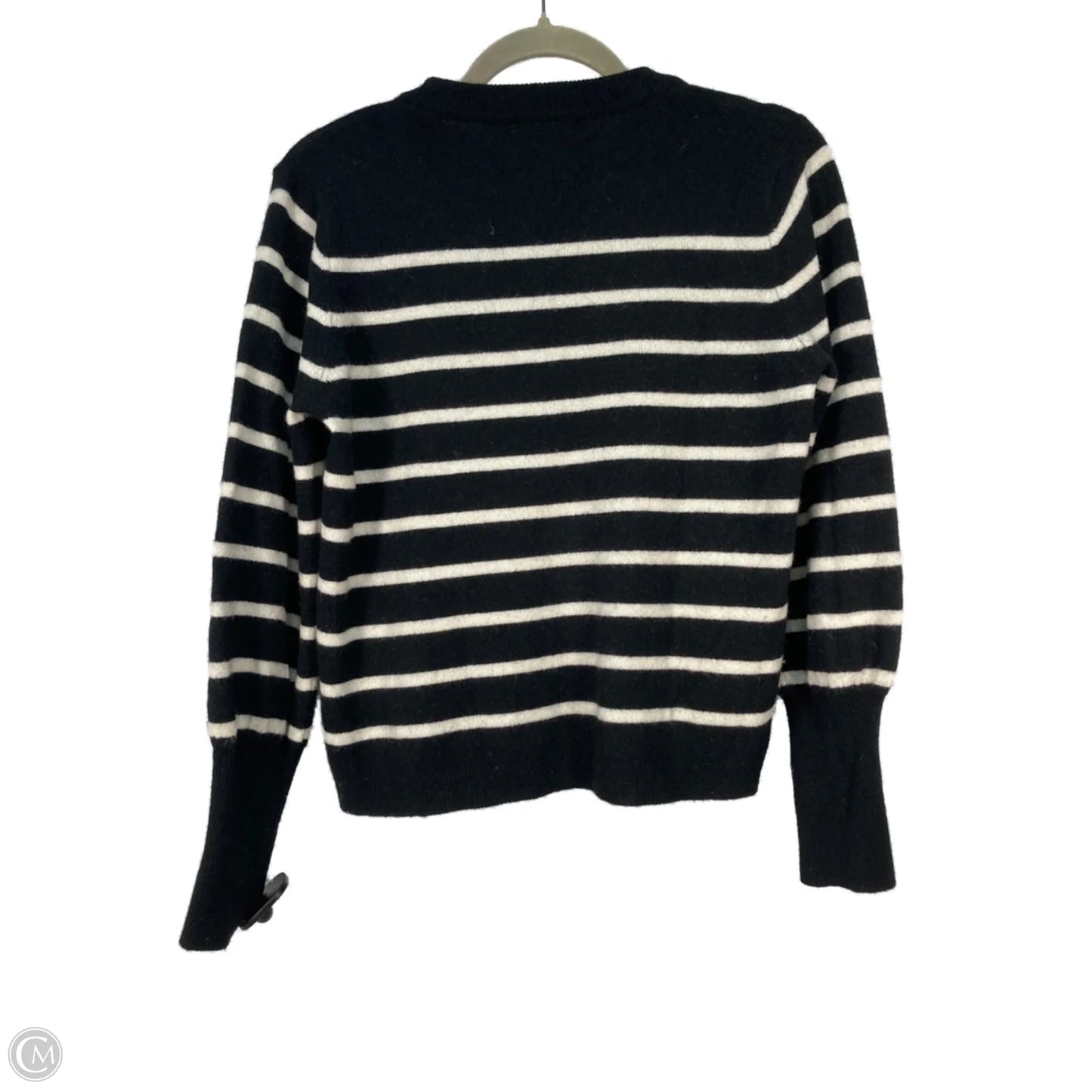 Sweater Cashmere By Clothes Mentor In Black & Cream, Size: M