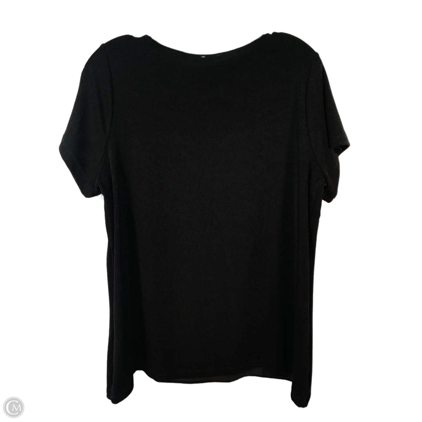 Top Short Sleeve By Chicos In Black, Size: L