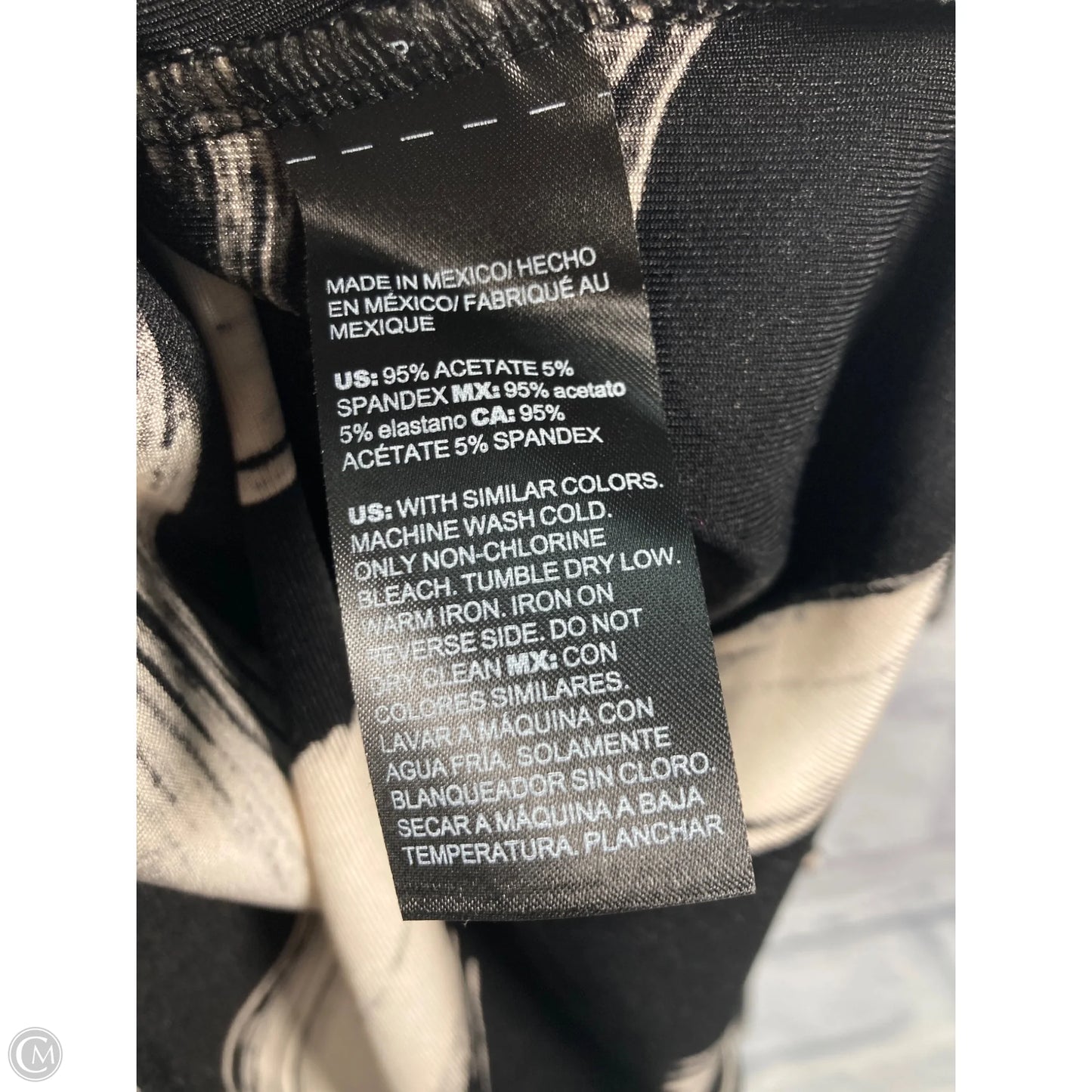 Top 3/4 Sleeve By Chicos In Black & Cream, Size: L