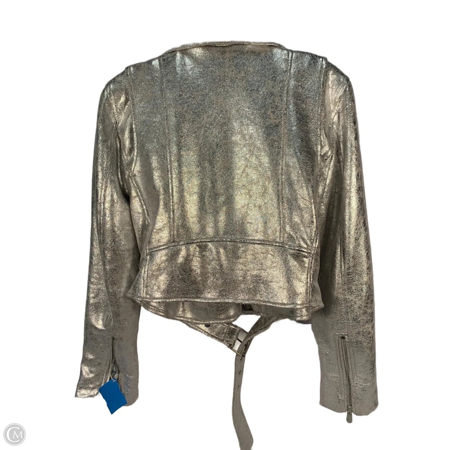 Jacket Moto By Zara In Silver, Size: Xs