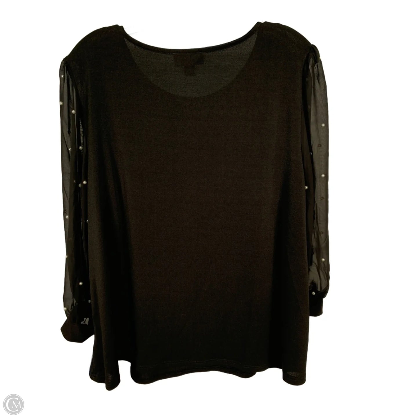 Top Long Sleeve By Cece In Black, Size: 1x