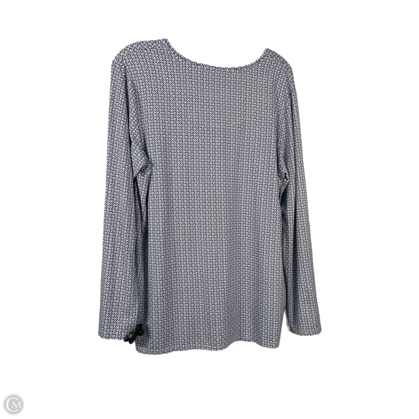 Top Long Sleeve By Chicos In Blue & White, Size: L