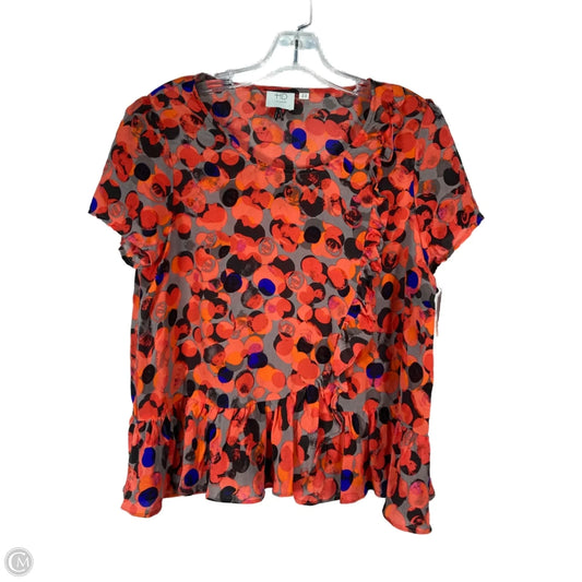 Blouse Short Sleeve By Hd In Paris In Grey & Pink, Size: M