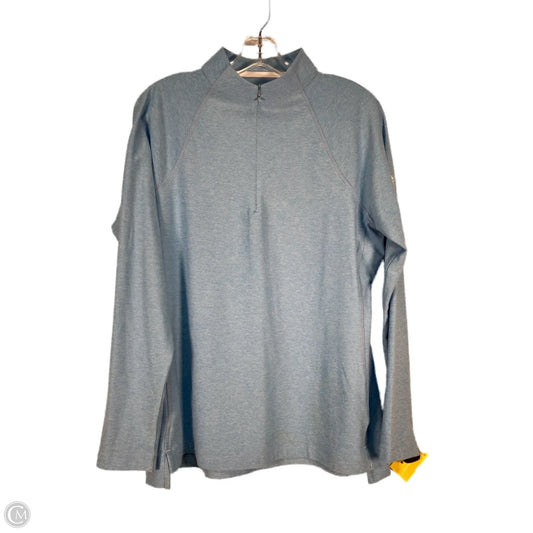 Athletic Top Long Sleeve Collar By Peter Millar In Blue, Size: L